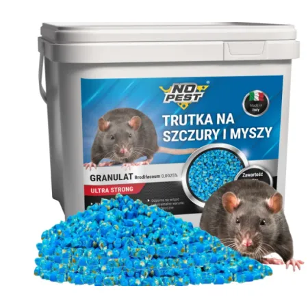 No Pest, Brodifacoum, 0,025g, Granulaat, Pellets Rattengif, Muizengif, Knaagdierengif, 5 kg